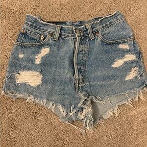 Vintage authentic size 27 Levi's Classic Blue Jeans shorts daisy duke style